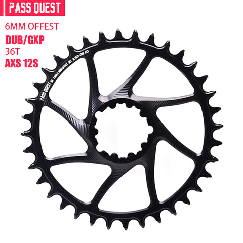 SRAM 3 Bolt (6mm offset) AXS Hollow Round Narrow Wide Chainring 32-46T