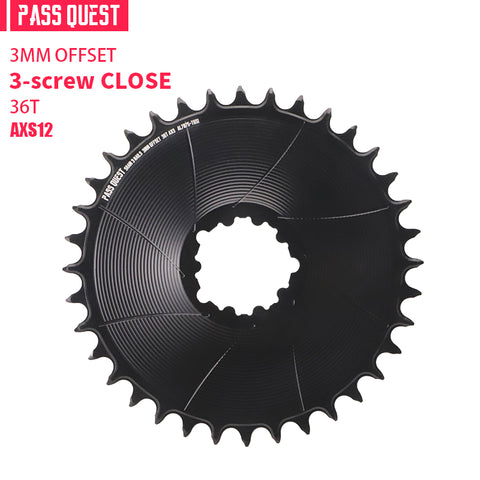 SRAM GXP/DUB 3 Bolt( 3mm offset) AERO Narrow Wide Chainring 28-38T AXS