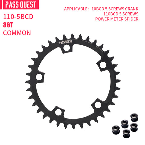 110BCD (5-bolt Hollow) Round Hollow Road Bike Narrow Wide Chainring