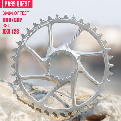 SRAM 3 Bolt (3mm offset) AXS Round Mountain Narrow Wide Chainring