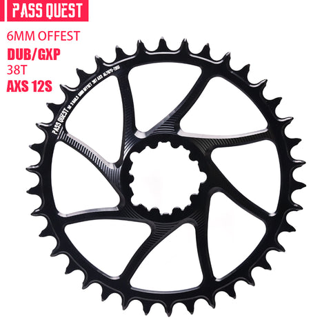SRAM 3 Bolt (6mm offset) AXS Hollow Round Narrow Wide Chainring 32-46T