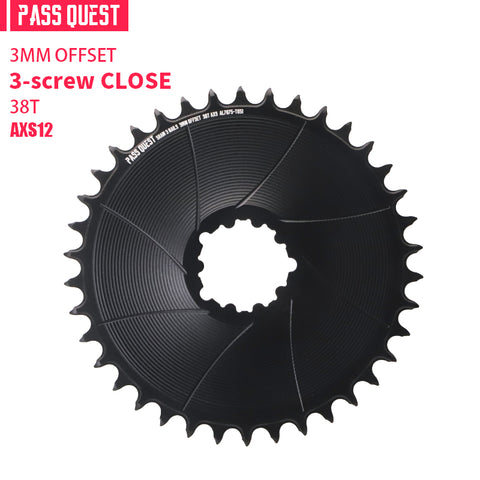 SRAM GXP/DUB 3 Bolt( 3mm offset) AERO Narrow Wide Chainring 28-38T AXS