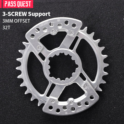 PASS QUEST new XX Eagle 3-nail specification narrow wide tooth belt guard plate for GXP and BB30 spec direct mount cranks