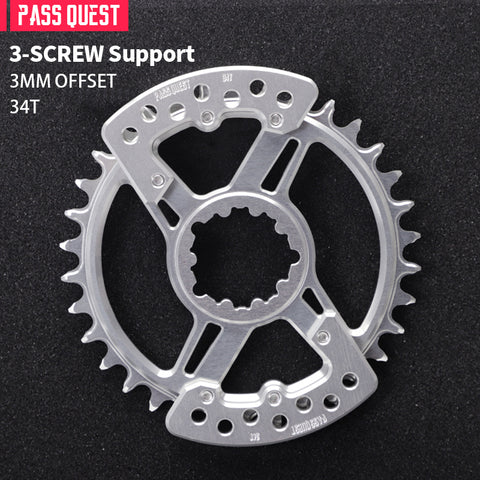 PASS QUEST new XX Eagle 3-nail specification narrow wide tooth belt guard plate for GXP and BB30 spec direct mount cranks