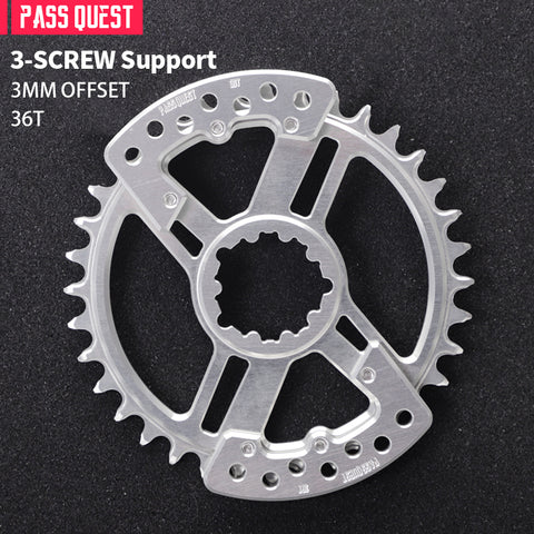 PASS QUEST new XX Eagle 3-nail specification narrow wide tooth belt guard plate for GXP and BB30 spec direct mount cranks