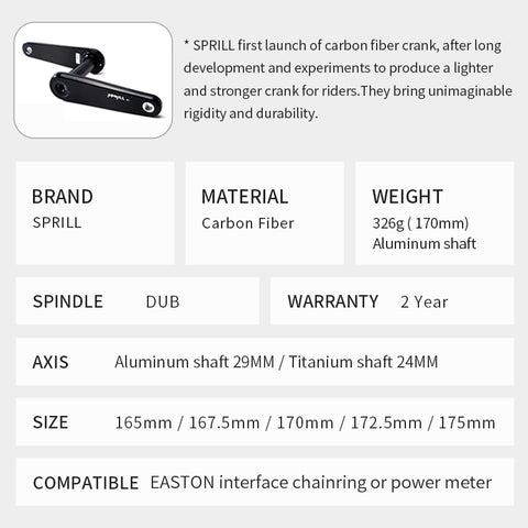 PASS QUEST Sprill Ultralight carbon fiber road crankset EASTON interface