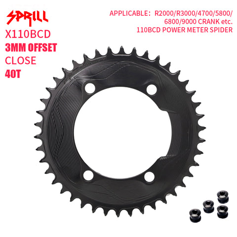 PASS QUEST SPRILL X110BCD 3mm offset(4-bolt AERO) Narrow Wide Chainring