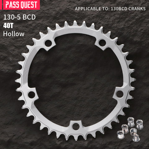 130BCD (5-bolt) Round Hollow Narrow Wide Chainring