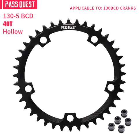 130BCD (5-bolt) Round Hollow Narrow Wide Chainring
