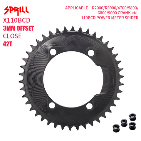 PASS QUEST SPRILL X110BCD 3mm offset(4-bolt AERO) Narrow Wide Chainring