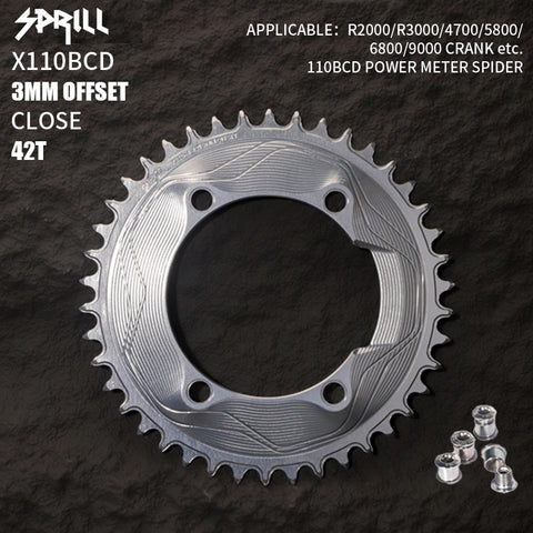 PASS QUEST SPRILL X110BCD 3mm offset(4-bolt AERO) Narrow Wide Chainring