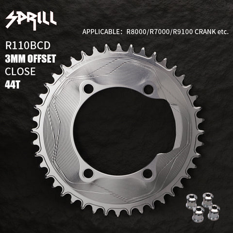 PASS QUEST SPRILL R800 R7000 3mm offset (4-bolt AERO) Round Narrow Wide Chainring