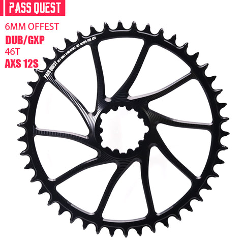 SRAM 3 Bolt (6mm offset) AXS Hollow Round Narrow Wide Chainring 32-46T