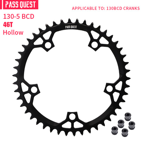 130BCD (5-bolt) Round Hollow Narrow Wide Chainring