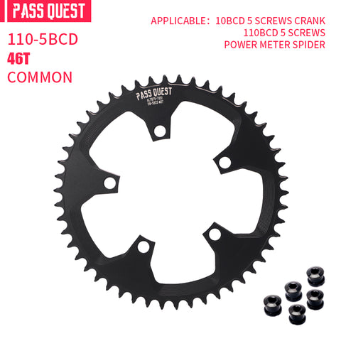 110BCD (5-bolt Hollow) Round Hollow Road Bike Narrow Wide Chainring