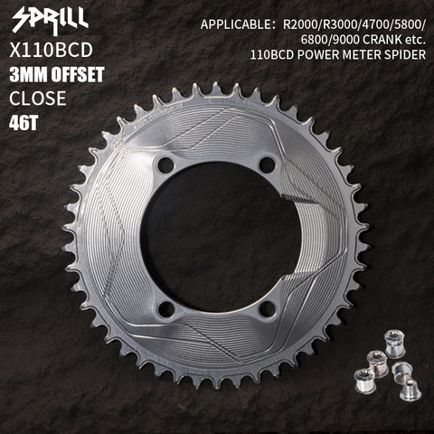 PASS QUEST SPRILL X110BCD 3mm offset(4-bolt AERO) Narrow Wide Chainring