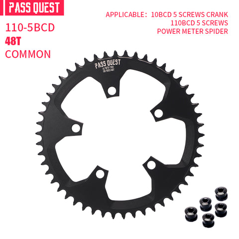 110BCD (5-bolt Hollow) Round Hollow Road Bike Narrow Wide Chainring