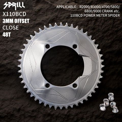 PASS QUEST SPRILL X110BCD 3mm offset(4-bolt AERO) Narrow Wide Chainring