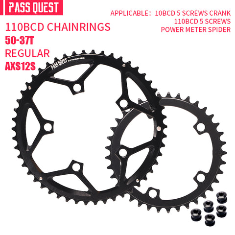 PASS QUEST 2X 110BCD (5-bolt HOLLOW) AXS Sprocket Road Bike 12 speed