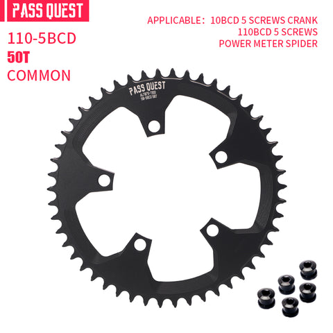 110BCD (5-bolt Hollow) Round Hollow Road Bike Narrow Wide Chainring