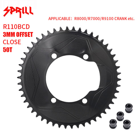 PASS QUEST SPRILL R800 R7000 3mm offset (4-bolt AERO) Round Narrow Wide Chainring