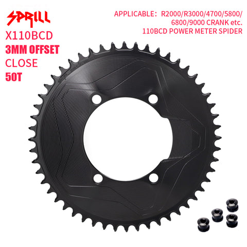 PASS QUEST SPRILL X110BCD 3mm offset(4-bolt AERO) Narrow Wide Chainring