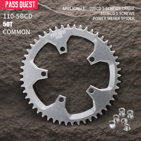 110BCD (5-bolt Hollow) Round Hollow Road Bike Narrow Wide Chainring