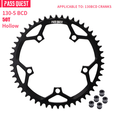 130BCD (5-bolt) Round Hollow Narrow Wide Chainring