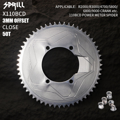 PASS QUEST SPRILL X110BCD 3mm offset(4-bolt AERO) Narrow Wide Chainring