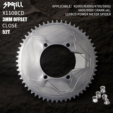 PASS QUEST SPRILL X110BCD 3mm offset(4-bolt AERO) Narrow Wide Chainring
