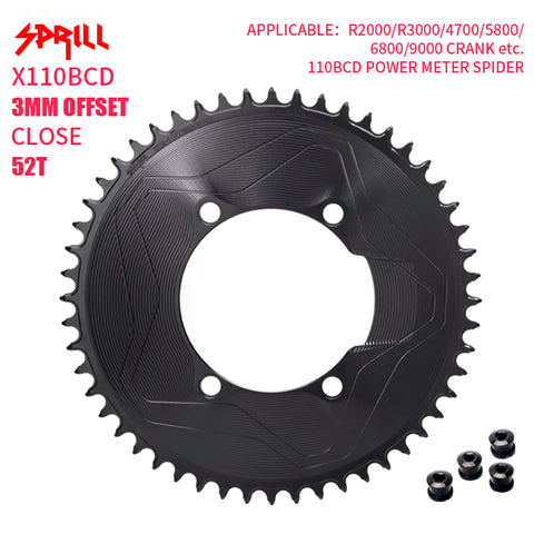 PASS QUEST SPRILL X110BCD 3mm offset(4-bolt AERO) Narrow Wide Chainring
