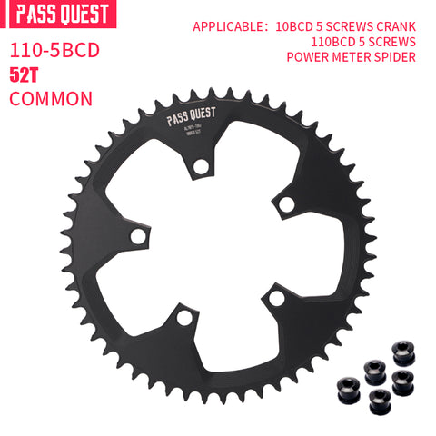 110BCD (5-bolt Hollow) Round Hollow Road Bike Narrow Wide Chainring