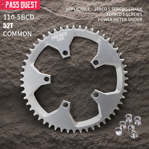 110BCD (5-bolt Hollow) Round Hollow Road Bike Narrow Wide Chainring