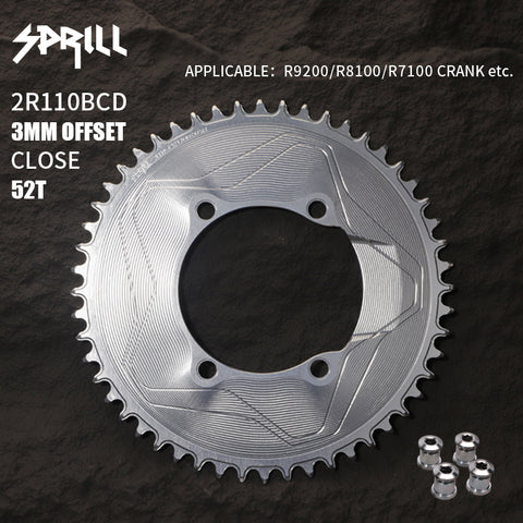PASS QUEST SPRILL R9200 R8100 R7100 3mm offset Narrow Wide Chainring