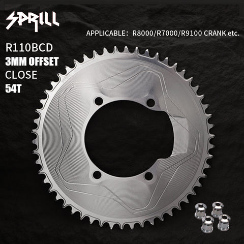 PASS QUEST SPRILL R800 R7000 3mm offset (4-bolt AERO) Round Narrow Wide Chainring