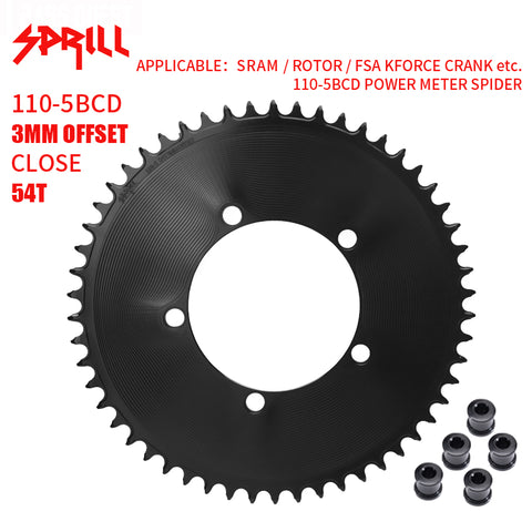 PASS QUEST SPRILL 3mm offset 110BCD (5-bolt AERO) Round Narrow Wide Chainring