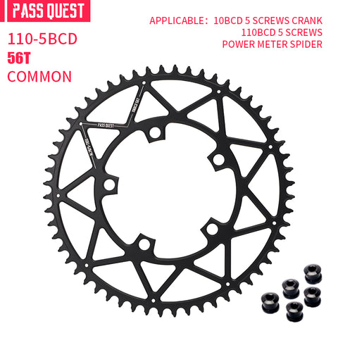 110BCD (5-bolt Hollow) Round Hollow Road Bike Narrow Wide Chainring
