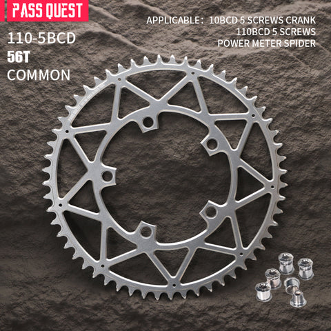 110BCD (5-bolt Hollow) Round Hollow Road Bike Narrow Wide Chainring