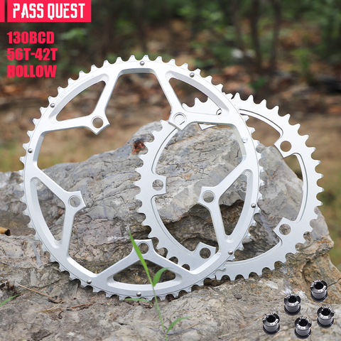 130BCD (5-bolt HOLLOW) 2X Sprocket Round Road Bike Foldable Bicycle 11-12s