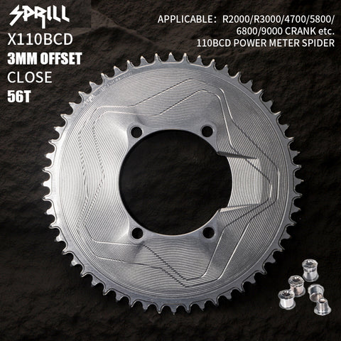 PASS QUEST SPRILL X110BCD 3mm offset(4-bolt AERO) Narrow Wide Chainring