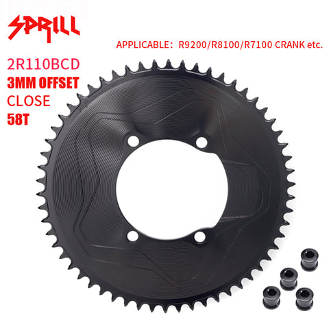 PASS QUEST SPRILL R9200 R8100 R7100 3mm offset Narrow Wide Chainring