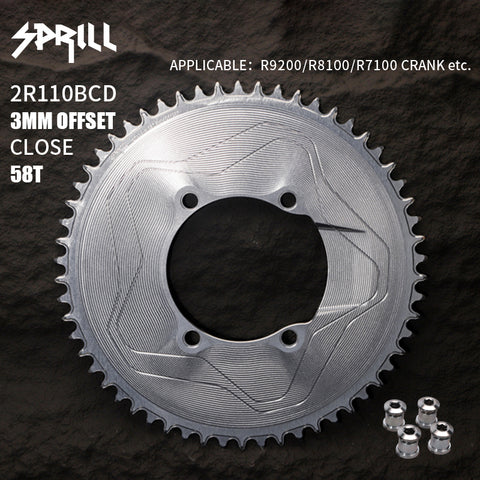 PASS QUEST SPRILL R9200 R8100 R7100 3mm offset Narrow Wide Chainring