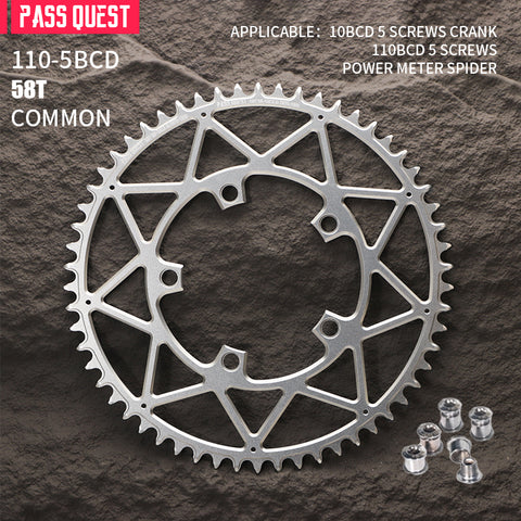110BCD (5-bolt Hollow) Round Hollow Road Bike Narrow Wide Chainring