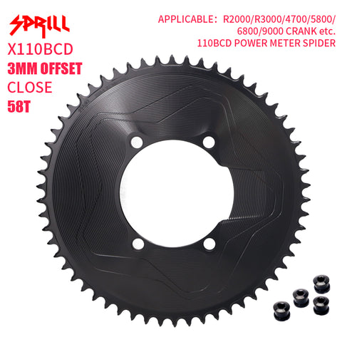 PASS QUEST SPRILL X110BCD 3mm offset(4-bolt AERO) Narrow Wide Chainring