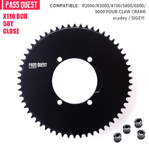 SHIMANO X110BCD (4-bolt AERO) Round Narrow Wide Chainring