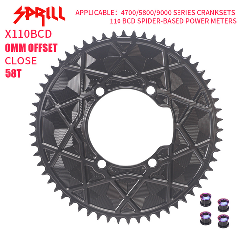 PASS QUEST X110BCD High strength AERO Texture Narrow Wide Chainring 54-66T