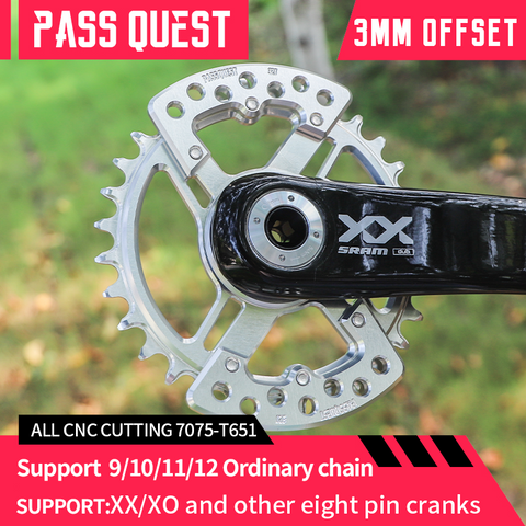 PASS QUEST new XX Eagle 8-nail specification narrow wide tooth belt guard plate for FORCE mount cranks
