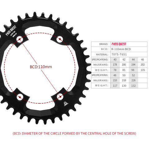SHIMANO 110BCD R8000 R7000 (4-bolt ) Oval Hollow Narrow Wide Chainring
