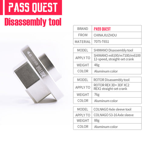 PASS QUEST shimano rotor colnago FSA Cannondale Direct mount chainring tool