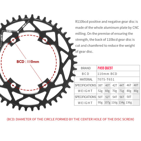 SHIMANO 110BCD R8000 R7000(4-bolt ) Round Hollow Narrow Wide Chainring